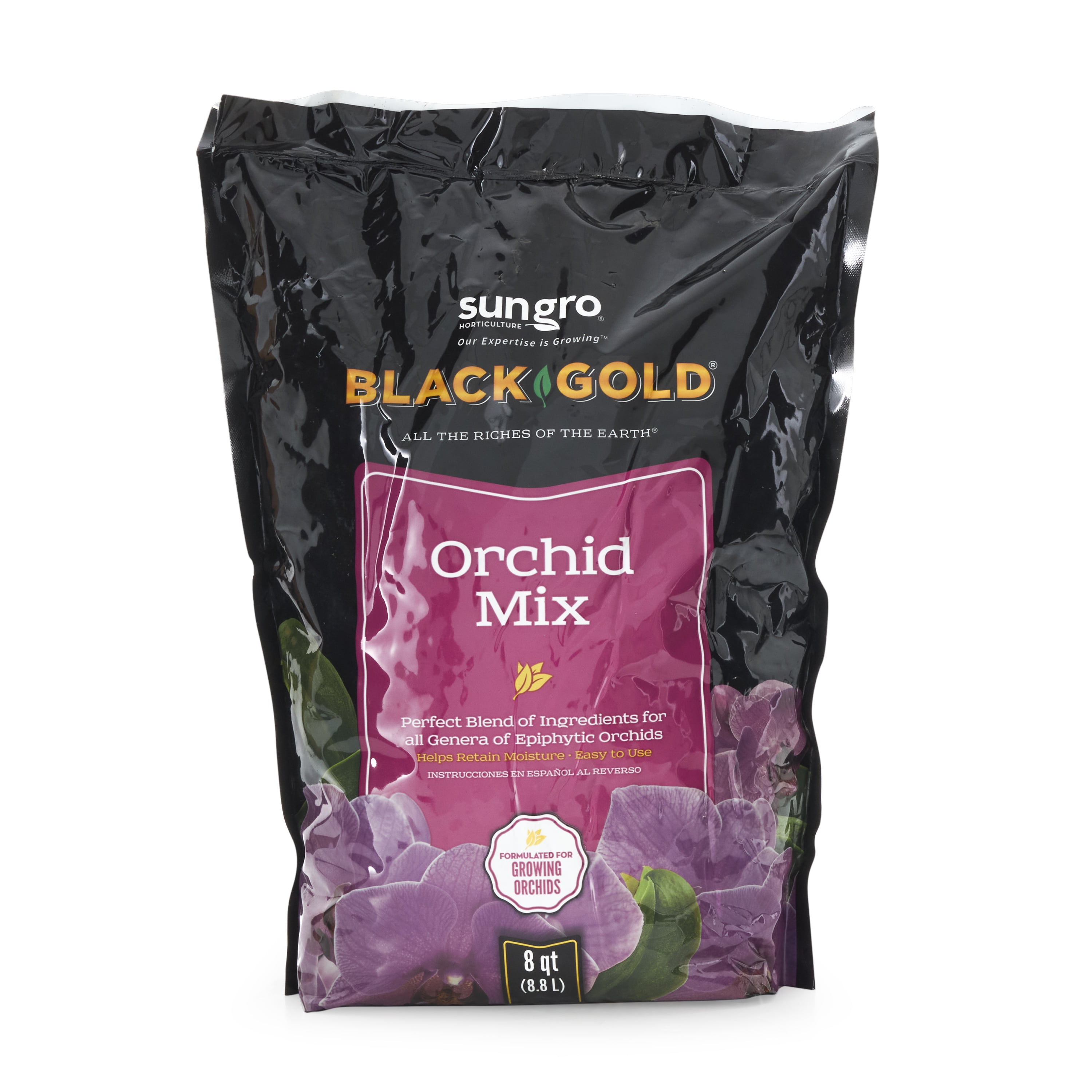 SunGro Black Gold Natural and Organic Houseplant Orchid Potting Mix, 8 ...