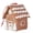 Brown Icing Roof, variant on Christmas Gingerbread House Ornament, Mini House Hanging Ornament, Red Roof Candy Wreath Design for Christmas Tree, Wreath, Garland and Festive Holiday Display, 2.75 Inch
