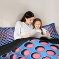 thumbnail image 4 of Manfei Neon Dense Holes Twin Bedding Sets 7 Pieces,Geometric Geometric Hexagon Bedding Comforter Set 7 Pieces,Pink Blue Sheet Sets,Breathable Bedroom Decoration Reversible, 4 of 7