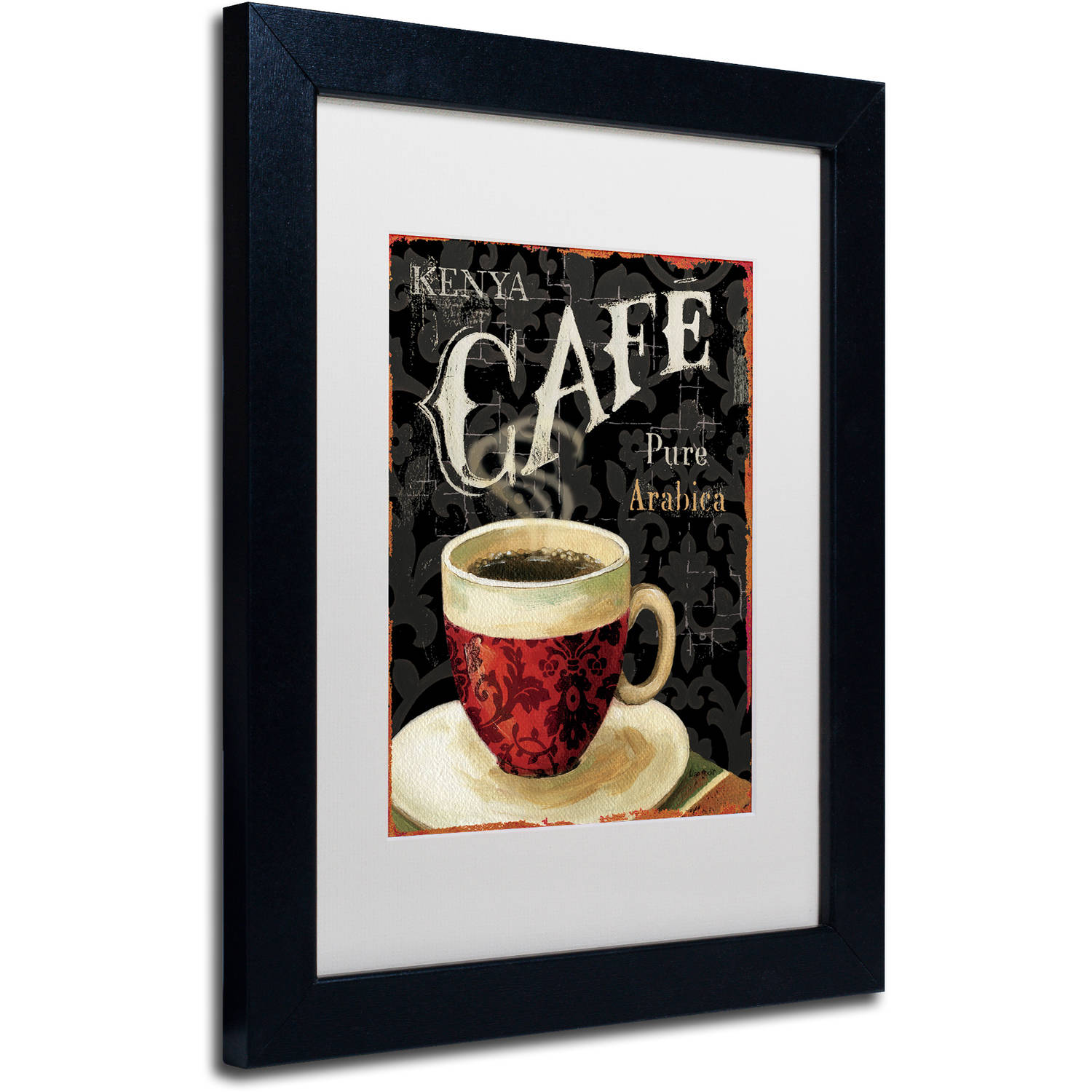 Trademark Fine Art "Today's Coffee I" Canvas Art by Lisa Audit, White Matte, Black Frame