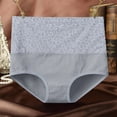 thumbnail image 5 of AWZXDE Womens High Waist Lace Trim Solid Color Breathable Plus Size Wide Band Triangle Briefs Plus Size Underwear For Women Grey, 5 of 5