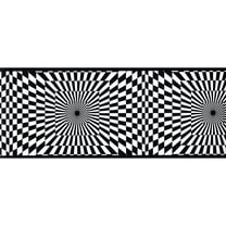 Modern Black and White Geometric Wallpaper Border - Checker Design - 15 L, 6.875 W - Pre-pasted