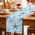 thumbnail image 5 of Table Runners 90 Inches Long Dress Scarves, Navy Blue Starfish Farmhouse Coffee/Dining/Kitchen Table Decor Table Runner for Living Room, Coastal Summer Beach Vintage 13x90 Inch, 5 of 9