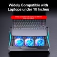 thumbnail image 2 of Kosiy Laptop Cooling Pad, Laptop Cooler with 6 Quiet Fans 2 USB Ports Adjustable Heights and Speeds, 2 of 9