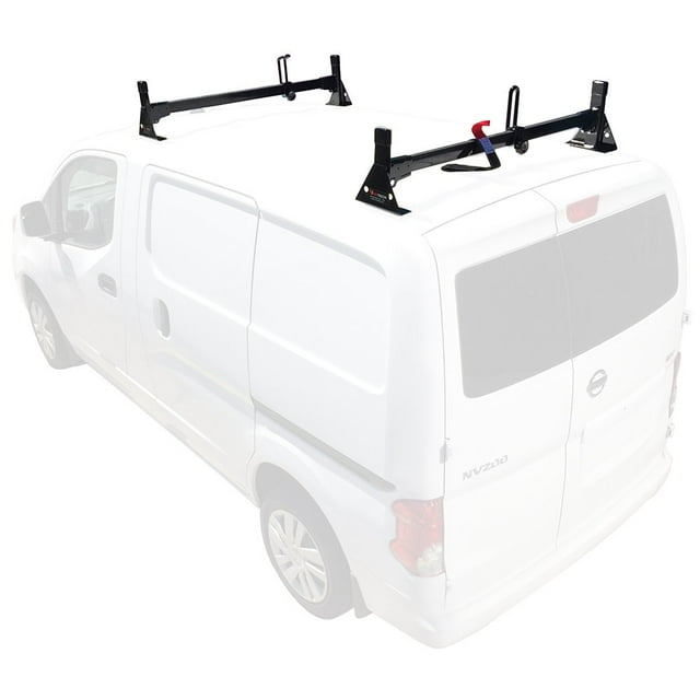 H1 2 Bar for Nissan NV200 Steel Ladder roof Rack 2013-On, Black
