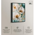 thumbnail image 2 of White Blooms with Golden Grace Canvas Pastel Floral Art by Art Remedy, Black Frame, 36" x 54", 2 of 7