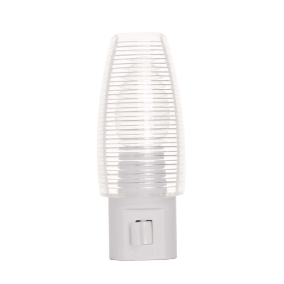 Great Value LED Plug-In Night Light, White, Replaceable C7 Bulb, Manual On/Off Switch, 1 Pack