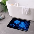 thumbnail image 3 of FJPT Non Slip Flannel Floor Mat Kitchen Mat Blue Rose Design For Bathroom Kitchen Bedroom Decor 24x16 inch, 3 of 5