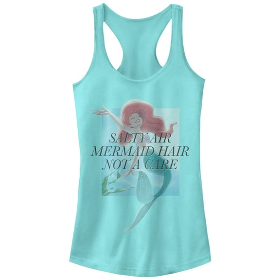 Junior's The Little Mermaid Ariel Not a Care Racerback Tank Top Cancun 2X Large