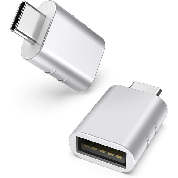 Syntech USB C to USB Adapter(2 Pack), USB-C Male to USB 3.0 Female Adapter Compatible with Other Type C or Thunderbolt 4/3 Devices, Silver