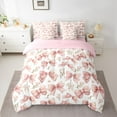thumbnail image 2 of Homewish Cute Bow Tie 7 Pieces Bedding Comforter Set,Kawaii Daisy Country Flower Full Bedding Set,Pink Ribbon Bowknot Fitted Sheet Flat Sheet For Girls Teens,Super Cozy Room Decor Reversible, 2 of 8