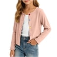 thumbnail image 2 of Edvintorg Girls Ribbed Knit Sweater Crew Neck Long Sleeve Button Up Cardigan Casual Uniform Sweaters for Kids Girls 0-9T, 2 of 9