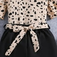 thumbnail image 3 of GYRATEDREAM 2Pcs Girls Summer Outfits Set Leopard Print Short Ruffle Sleeve Tee Top and Shorts Set with Bow Belt for 8Y Black, 3 of 9