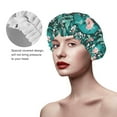 thumbnail image 4 of Kll Lephants In The Jungle Pattern Shower Cap & Bath Cap For Women,Reversible Oversized Waterproof Shower Caps For All Hair Lengths,Elastic Reusable Bathing Hair Cap, 4 of 9