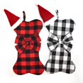 thumbnail image 1 of New Dog Bone With Bow Bowknot Christmas Stocking Gift Bag Xmas Decor2pcs-red, 1 of 4