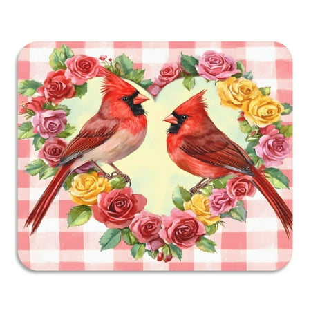 

ALAZA Dish Drying Mat for Kitchen Cardinals in Hearts Counter Absorbent Draining Pad 19.7 x15.7