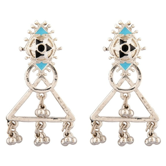 Efulgenz Indian Oxidized Jewelry Boho Vintage Tribal Evil Eye Dangle Earrings for Women