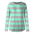 thumbnail image 5 of T Shirts for Women Long Torso Women Long Sleeve Top Round Neck Basic Fashion Printed TShirt Shirt Thumbhole Tunic Mint Green, L, 5 of 5