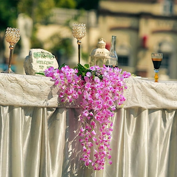 BalsaCircle 5 Bushes 44" Lavender Hanging Artificial Wisteria Flowers Vine Garland