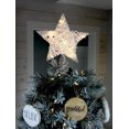 thumbnail image 4 of SAM + OLLIE Rustic Christmas Tree Topper Star, 10 Light Indoor White And Natural Cotton Star Tree Topper, 4 of 4