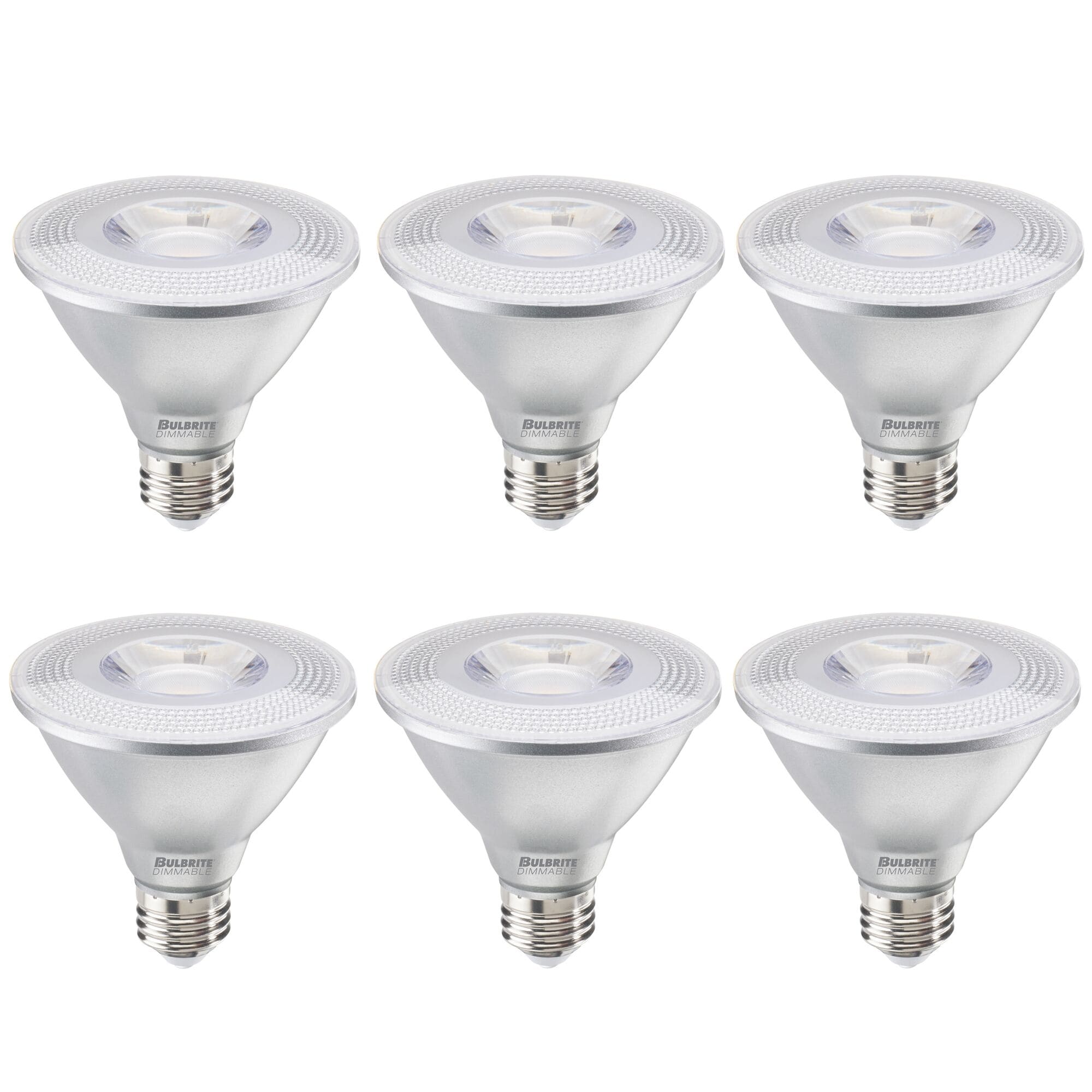 Bulbrite Pack of (6) 10 Watt Dimmable Narrow Flood PAR30LN Medium (E26) LED Bulb - 800 Lumens  3000K  and 80 CRI