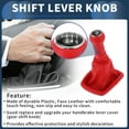 thumbnail image 3 of Unique Bargains 6 Speed Manual Gear Shifter Knob with Cover, Automotive Gearbox Stick Shifter Lever Knob for VW Bora 1999-2005 Plastic Faux Leather Red Black, 1 Pc, 3 of 6