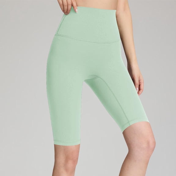 Women's High-Waisted Yoga Shorts with Solid Color Design for Fitness and Lounge