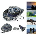 thumbnail image 2 of Outdoor Wide Brim Sun Protect Hat, Classic US Combat Army Style Bush Jungle Sun Cap for Fishing Hunting Camping Blue Digital 17, 2 of 5