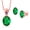 Green||Green||Blue, variant on 18K Rose Gold Plated Silver Green Nano Emerald and Red Created Ruby Pendant and Earrings Jewelry Set for Women (4.30 Cttw, Gemstone Birthstone, Oval 11X9MM and 8X6MM with 18 inch Silver Chain)