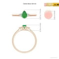 thumbnail image 6 of ANGARA Natural Pear Emerald Solitaire Ring with Trio Diamond Accents in 14K Rose Gold for Women (Size-6x4mm) | May Birthstone, Birthday, Anniversary, Jewelry Gift for Women | Natural Emerald Ring, 6 of 11