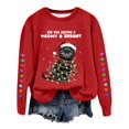 thumbnail image 2 of Christmas Sweatshirts for Women 2025 Long Sleeve Crewneck Funny Cute Black Cat Graphic Sweatshirt Pullover Tops, 2 of 5