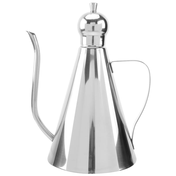 Dispensador de aceite de acero inoxidable 304 Botella de vinagre a prueba de fugas Recipiente de salsa duradero Gadget de cocina para restaurante en casa (1L)