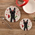 thumbnail image 2 of GZHJMY Cute Puppy Giving Roses Trivet Pot Holder, Round Woven Potholders Set 2PCS-Braided - Coasters - Table Mats 32 for Kitchen Pans Bowl Teapot, 2 of 7