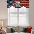 thumbnail image 2 of American Flag Tie Up Valance Curtains for Windows, Kitchen Curtains Window Treatments, Eagle Blue Red USA Flag Vintage Short Window Shades Valances for Bedroom Bathroom Cafe 54"x18", 2 of 8