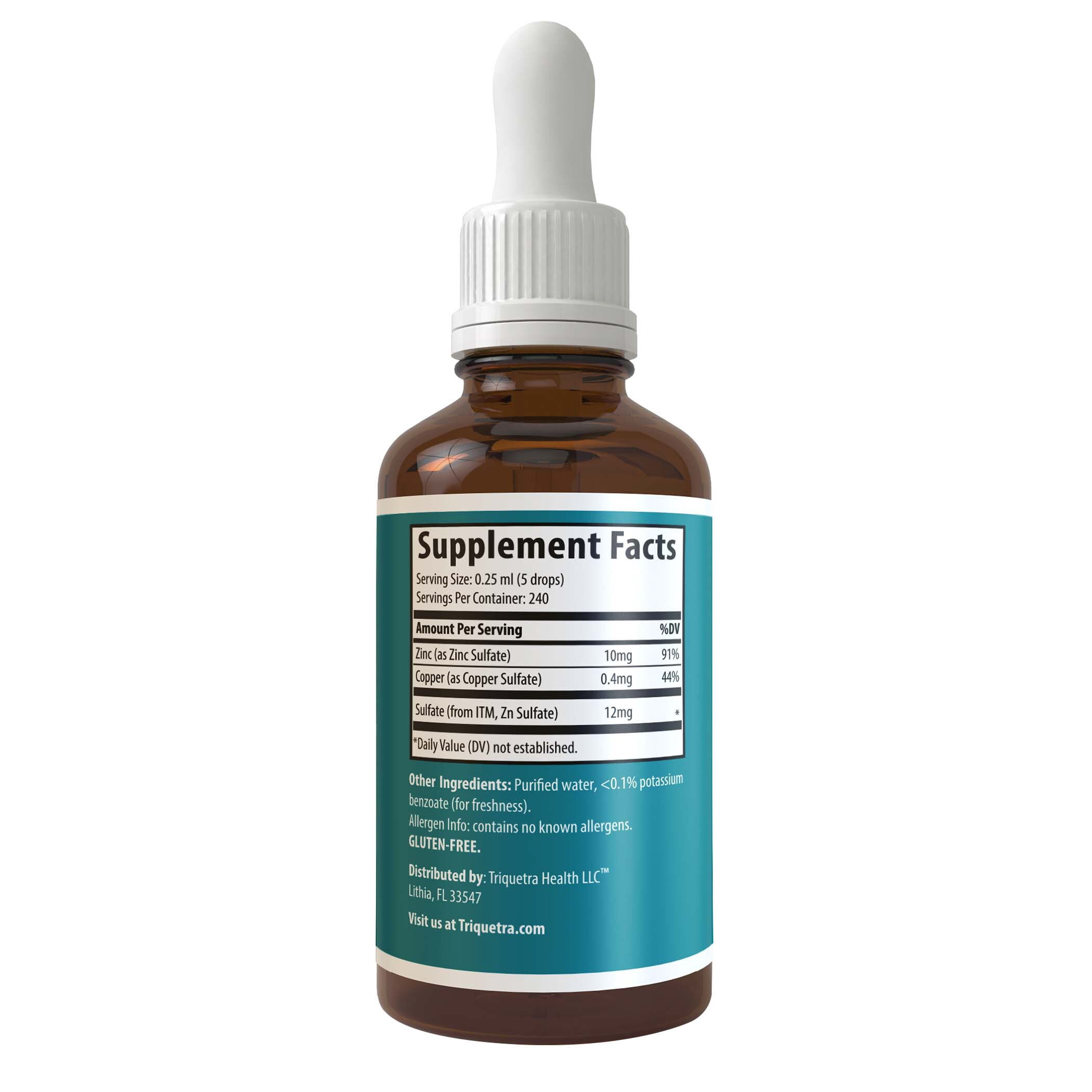 Triquetra Health Ionic Zinc Plus Copper Liquid Concentrate