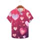 thumbnail image 5 of Camisas de Manga Larga para Hombres Día de San Valentín Impreso Botón Solapa, Camisa de Manga Corta Casual para Regalos, 5 of 9