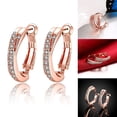 thumbnail image 4 of Flmtop Fashion Elegant Hoop Huggie Earrings Shiny Rhinestone Party Jewelry Lady Gift, 4 of 10