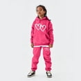 thumbnail image 2 of Heart Pattern Children's Middle And Large Children's Long Sleeved Letter Print Hooded Top Sweater Pants Set Size 8 Girls Clothes, 2 of 3