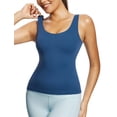 thumbnail image 2 of BALEAF Freeleaf Longline Sports Bras for Women, Wirefree 3D Molded Cup Tank Tops, Medium Impact Yoga Workout Running Bra Navy Blue S-M, 2 of 6