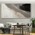 thumbnail image 4 of Brown and white painting texture painting abstract wall art white abstract painting texture wall art modern canvas art office wall mural,(46*91cm)18*36 Inches,Unstretched,Frameless, 4 of 4