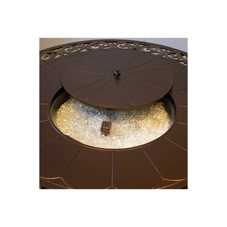 Hiland Rectangular Cast Aluminum Decorative Fire Pit, Bronze Hiland Rectangular Cast Aluminum Decorative Fire Pit, Bronze
