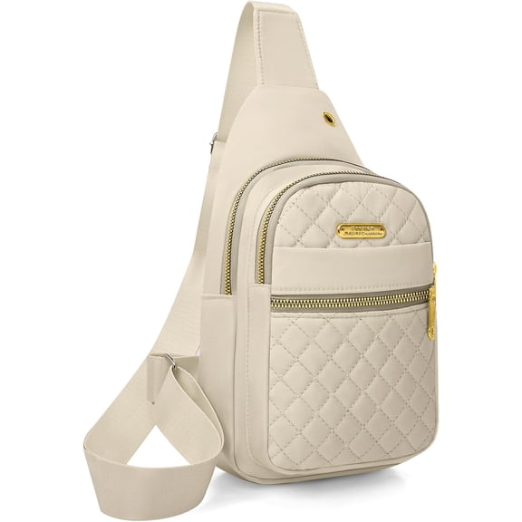 Solid Color Quilted Fanny Pack,Unisex Small Sling Bag, Mini Crossbody Backpack with Adjustable Strap for Hiking, Travel, and Daily Use