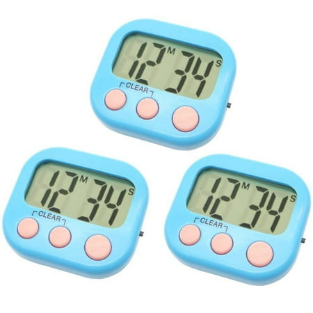 

3 Pack Digital Kitchen Timer LCD Display Loud Alarm Count