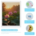 thumbnail image 3 of Diamond Art Kits for Adults, Lotus Sunset Serenity Lake Scene 5D Diamond Painting Kits for Adults Beginners, DIY Full Drill Diamond Painting, Gem Art and Crafts 12x16, 3 of 7