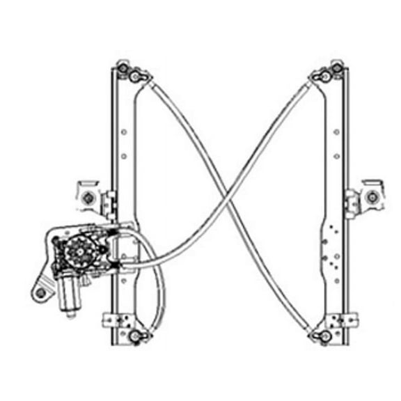 Rear Right Window Regulator - Compatible with 2001 - 2006 Chevy Silverado 2500 HD Crew Cab Pickup 2002 2003 2004 2005