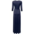 thumbnail image 2 of Doublju Women's 3/4 Sleeve Wrap Front Maxi Dress with Tie Waist, 2 of 2