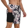 thumbnail image 2 of Balery Lilies Flowers Bañador para hombre, shorts de playa de secado rápido con entrepierna y forro de compresión-XX-Large, 2 of 6
