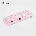thumbnail image 3 of Unique Bargains 3pcs Unbreakable Flexible Rulers 15cm/6' Double Scale Shatterproof Folding Plastic Ruler, Light Pink, 3 of 6