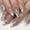 BZ1413, variant on YTTAL 【Buy 2 Get 1 Free】Long Almond Pink Bow Crystal Press On Nails 24Pcs Nude French Tip Rhinestone Stick On Nails Reusable Fake Nails
