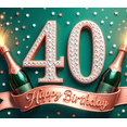 thumbnail image 4 of Luxury Design Happy Birthday Banner Glitter 40 Numeral Champagne Bottle for Adult Birthday Celebration Indoor Decoration Event Party, 4 of 8
